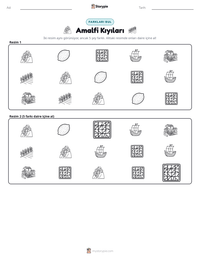 Amalfi Kıyıları yazdırılabilir çalışma sayfası önizlemesi