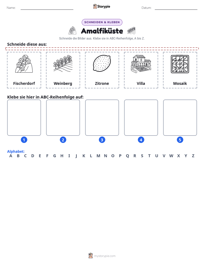Schneiden & Einfügen Alphabet