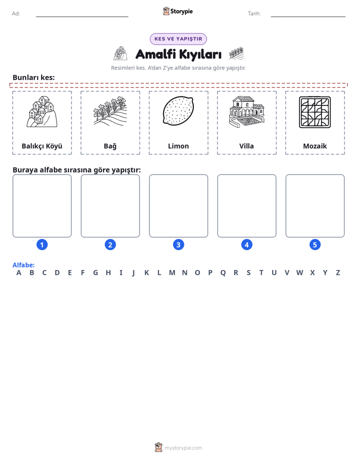 Kes & Yapıştır Alfabe
