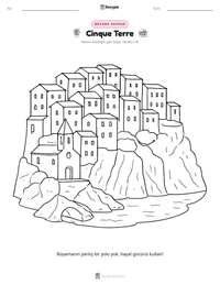 Cinque Terre yazdırılabilir çalışma sayfası önizlemesi