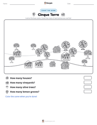 Cinque Terre printable worksheet preview