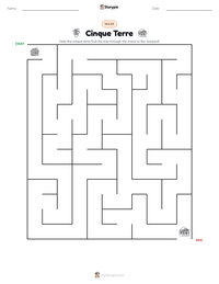 Cinque Terre printable worksheet preview