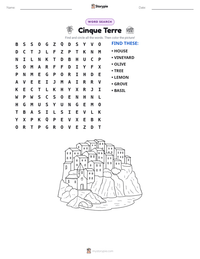 Cinque Terre printable worksheet preview