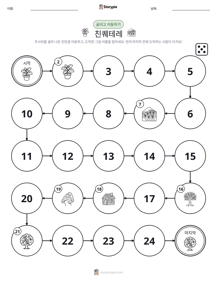 주사위 굴리고 이동하기 게임