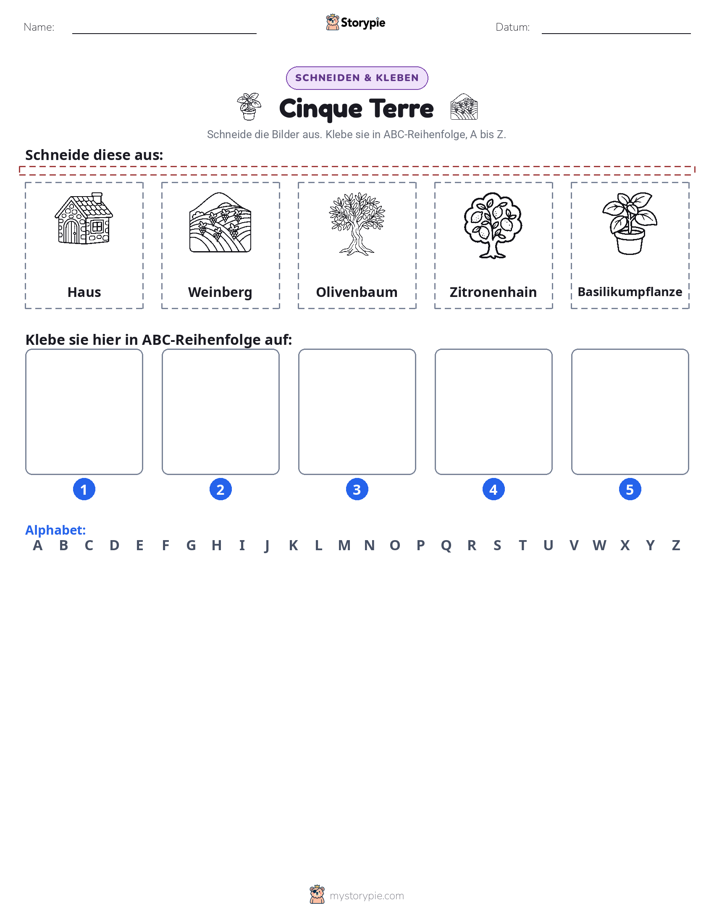 Schneiden & Einfügen Alphabet
