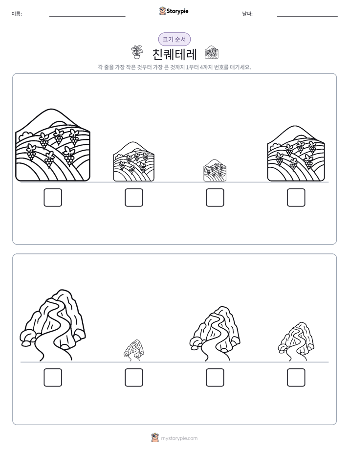 크기 순서