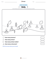 Sicily printable worksheet preview