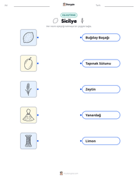 Sicilya yazdırılabilir çalışma sayfası önizlemesi
