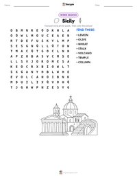 Sicily printable worksheet preview
