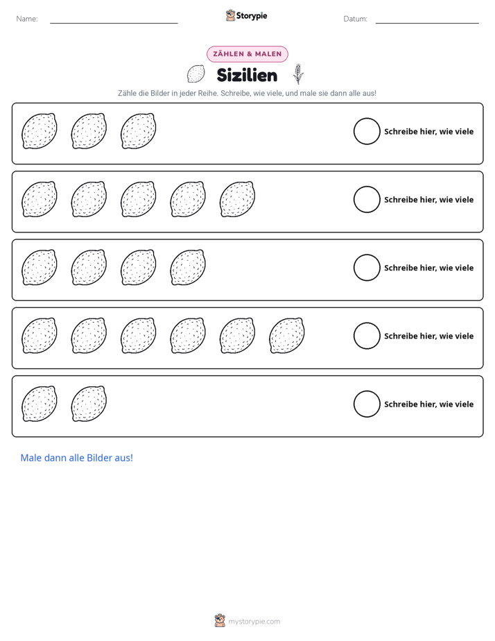 Zählen & Ausmalen