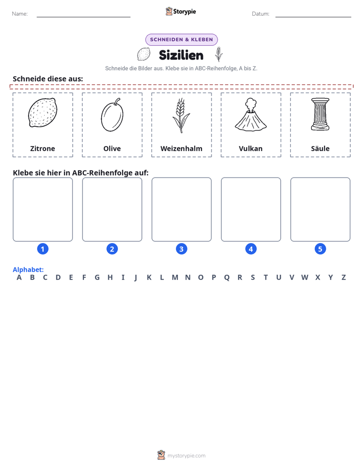 Schneiden & Einfügen Alphabet