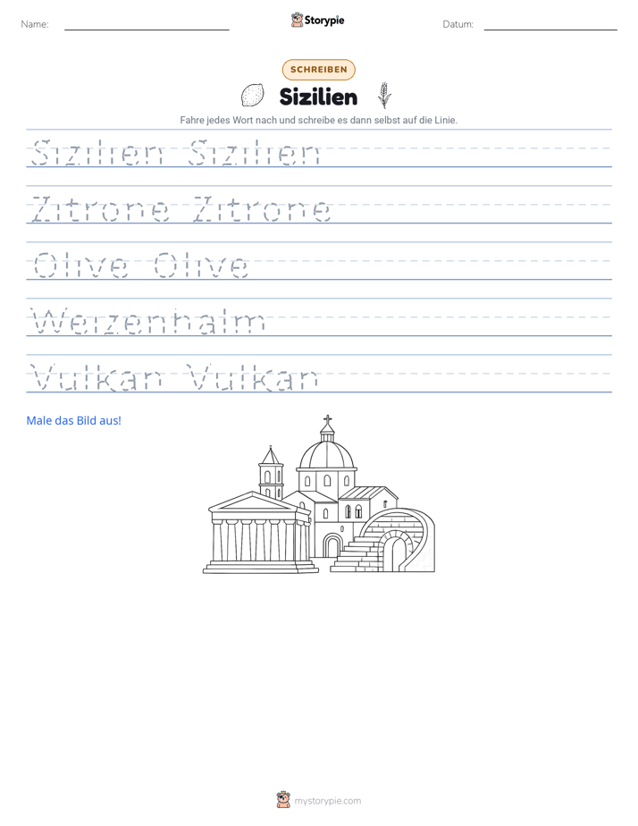 Schreibübung