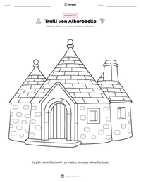 Trulli von Alberobello druckbare Arbeitsblatt Vorschau