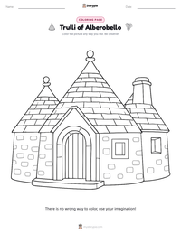 Trulli of Alberobello printable worksheet preview