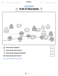 Trulli of Alberobello printable worksheet preview