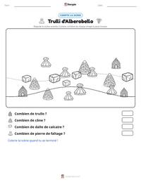 Aperçu de la feuille de travail imprimable Trulli d'Alberobello