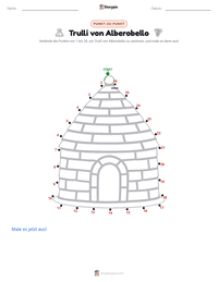 Trulli von Alberobello druckbare Arbeitsblatt Vorschau