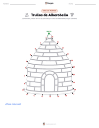 Vista previa de la hoja de trabajo imprimible de Trullos de Alberobello