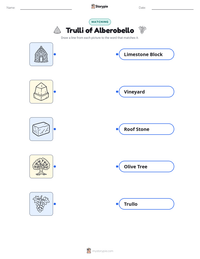 Trulli of Alberobello printable worksheet preview