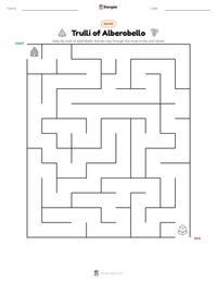 Trulli of Alberobello printable worksheet preview