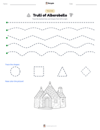 Trulli of Alberobello printable worksheet preview