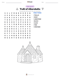 Trulli of Alberobello printable worksheet preview
