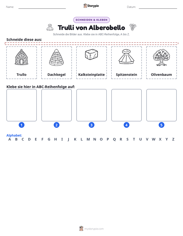 Schneiden & Einfügen Alphabet
