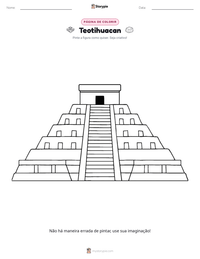 Prévia da folha de atividades imprimível Teotihuacan