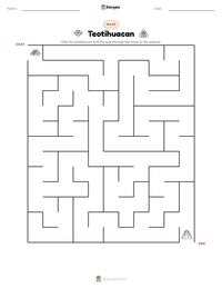 Teotihuacan printable worksheet preview