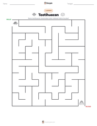 Prabaca lembar kerja cetak Teotihuacan