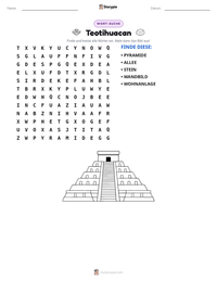 Teotihuacan druckbare Arbeitsblatt Vorschau