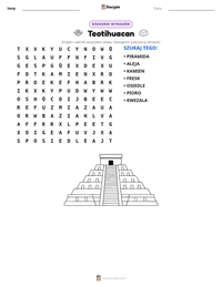 Podgląd drukowalnego arkusza ćwiczeń Teotihuacan