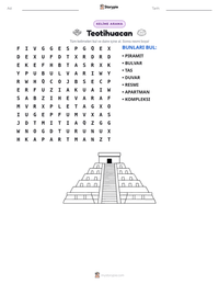 Teotihuacan yazdırılabilir çalışma sayfası önizlemesi