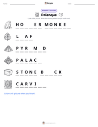 Palenque printable worksheet preview