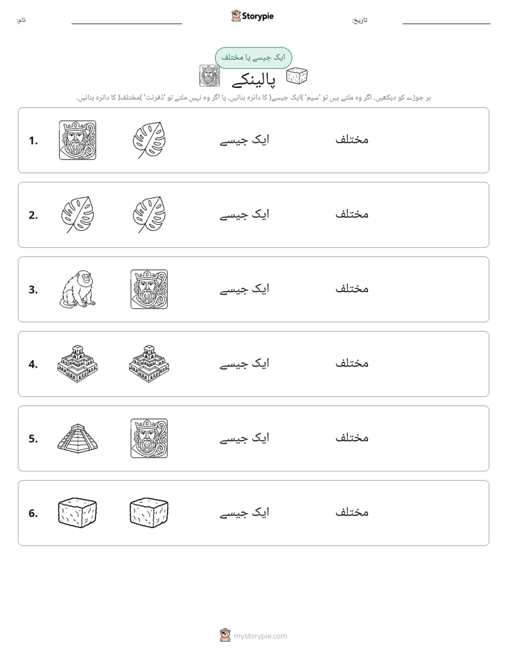 ایک جیسا یا مختلف