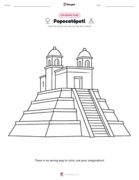 Popocatépetl printable worksheet preview