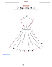 Popocatépetl printable worksheet preview