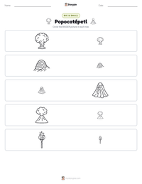 Popocatépetl printable worksheet preview