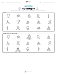 Popocatépetl printable worksheet preview