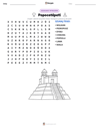 Podgląd drukowalnego arkusza ćwiczeń Popocatépetl