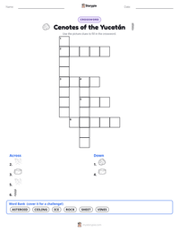 Cenotes of the Yucatán printable worksheet preview