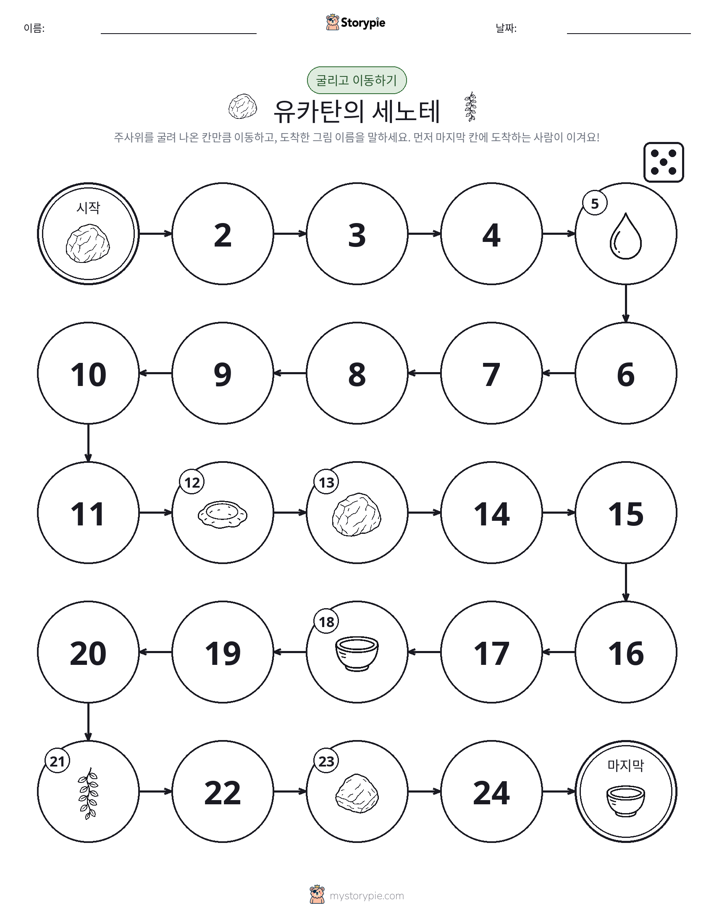 주사위 굴리고 이동하기 게임