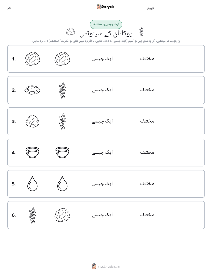 ایک جیسا یا مختلف