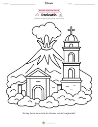 Vista previa de la hoja de trabajo imprimible de Paricutín