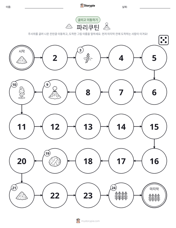 주사위 굴리고 이동하기 게임