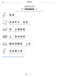 Podgląd drukowalnego arkusza ćwiczeń Pantanal