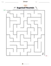 Sugarloaf Mountain printable worksheet preview