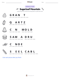 Sugarloaf Mountain printable worksheet preview