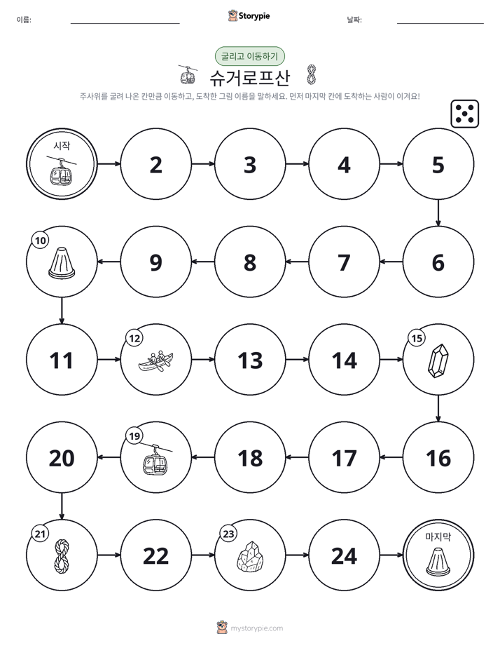 주사위 굴리고 이동하기 게임