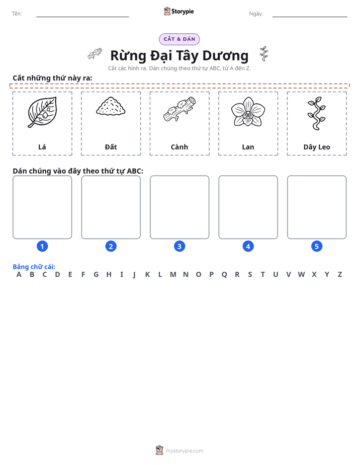 Cắt & Dán Chữ Cái